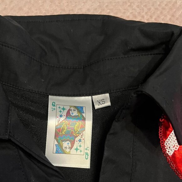 QUEEN OF SPARKLES | Black & Red Football Romper | NEW/NEVER WORN | Size: XS - Picture 4 of 9